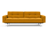 Dublexo Chrome sovesofa med armlæn i 507 Elegance Burned Curry, set forfra