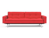 Dublexo Chrome sovesofa med armlæn i 511 Elegance Red, set forfra