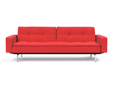Dublexo Chrome sovesofa med armlæn i 511 Elegance Red, set forfra
