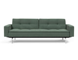 Dublexo Chrome sovesofa med armlæn i 518 Elegance Green, set forfra