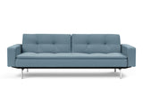 Dublexo Chrome sovesofa med armlæn i 525 Mixed Dance Light Blue, set forfra