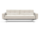 Dublexo Chrome sovesofa med armlæn i 531 Bouclé Off White, set forfra