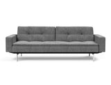 Dublexo Chrome sovesofa med armlæn i 563 Twist Charcoal, set forfra