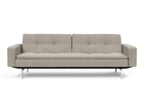 Dublexo Chrome sovesofa med armlæn i 579 Kenya Gravel, set forfra