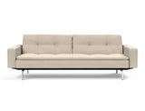 Dublexo Chrome sovesofa med armlæn i 586 Phobos Latte, set forfra