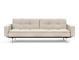 Dublexo Chrome sovesofa med armlæn i 594 Corduroy Ivory, set forfra