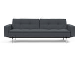 Dublexo Chrome sovesofa med armlæn i 894 Mozart Grey Bronze, set forfra