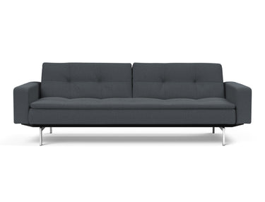 Dublexo Chrome sovesofa med armlæn i 894 Mozart Grey Bronze, set forfra