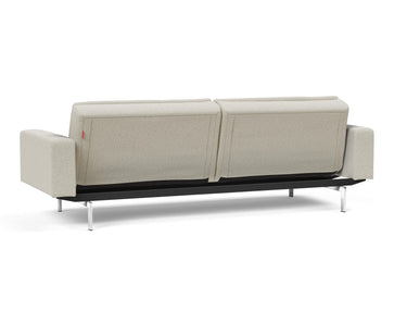 Dublexo Chrome sovesofa med armlæn i 527 Mixed Dance Natural, set skråt bagfra