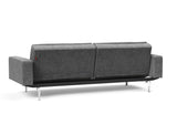 Dublexo Chrome sovesofa med armlæn i 563 Twist Charcoal, set skråt bagfra