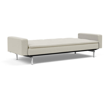 Dublexo Chrome sovesofa med armlæn i 527 Mixed Dance Natural, slået ud til seng