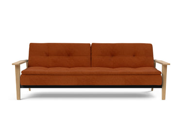 Dublexo Frej sovesofa i 595 Corduroy Burnt Orange, set forfra