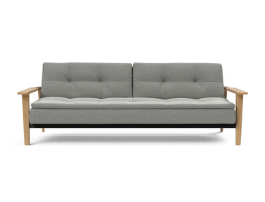 Dublexo Frej sovesofa i 853 Mahoga Dove Grey, set forfra