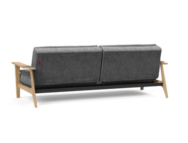 Dublexo Frej sovesofa i 563 Twist Charcoal, set skråt bagfra