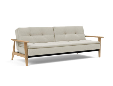 Dublexo Frej sovesofa i 527 Mixed Dance Natural, set skråt forfra