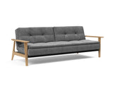 Dublexo Frej sovesofa i 563 Twist Charcoal, set skråt forfra