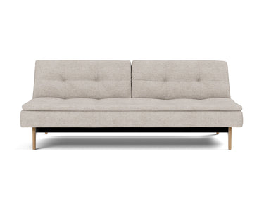 Dublexo Eik sovesofa i 471 Yuveno Sand, set forfra