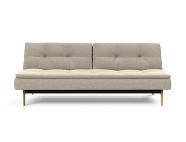 Dublexo Eik sovesofa i 539 Bouclé Beige, set forfra