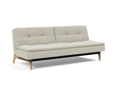 Dublexo Eik sovesofa i 527 Mixed Dance Natural, set skråt forfra