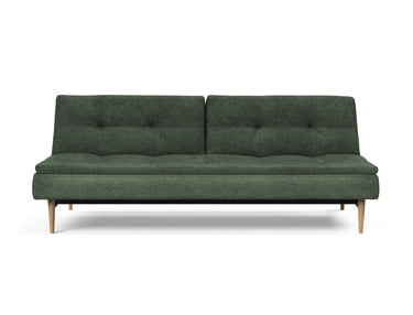 Dublexo Styletto Light Wood sovesofa i 281 Avella Pine Green, set forfra
