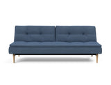Dublexo Styletto Light Wood sovesofa i 302 Weda Blue, set forfra
