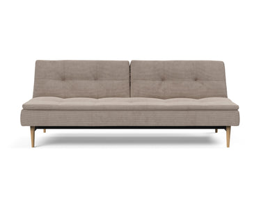 Dublexo Styletto Light Wood sovesofa i 318 Cordufine Beige, set forfra