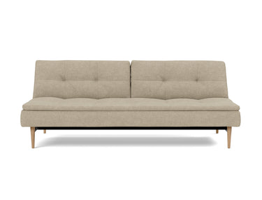 Dublexo Styletto Light Wood sovesofa i 356 Taura Sand, set forfra