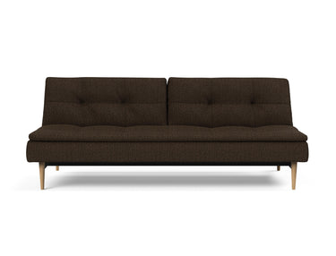 Dublexo Styletto Light Wood sovesofa i 358 Taura Chocco, set forfra