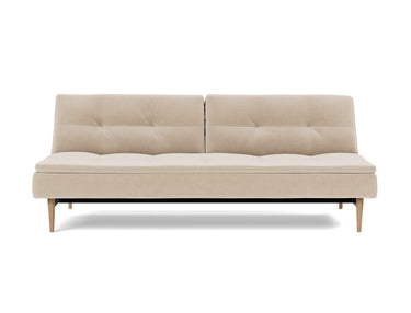 Dublexo Styletto Light Wood sovesofa i 410 Esina Almond, set forfra