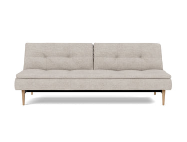 Dublexo Styletto Light Wood sovesofa i 471 Yuveno Sand, set forfra
