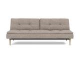 Dublexo Styletto Light Wood sovesofa i 472 Yuveno Warm Grey, set forfra