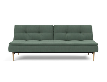 Dublexo Styletto Light Wood sovesofa i 518 Elegance Green, set forfra