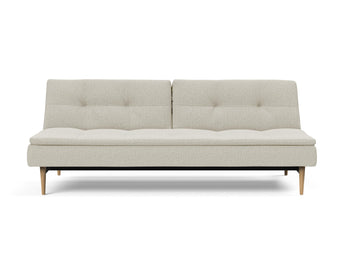 Dublexo Styletto Light Wood sovesofa i 527 Mixed Dance Natural, set forfra