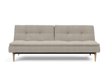 Dublexo Styletto Light Wood sovesofa i 579 Kenya Gravel, set forfra