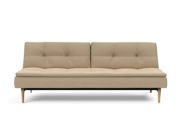 Dublexo Styletto Light Wood sovesofa i 587 Phobos Mocha, set forfra