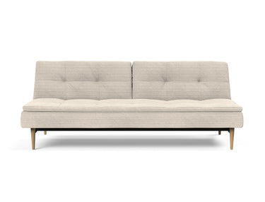 Dublexo Styletto Light Wood sovesofa i 594 Corduroy Ivory, set forfra