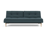 Dublexo Styletto Light Wood sovesofa i 851 Mahoga Dark Blue, set forfra