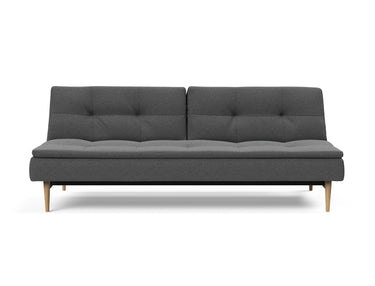 Dublexo Styletto Light Wood sovesofa i 852 Mahoga Seal Grey, set forfra
