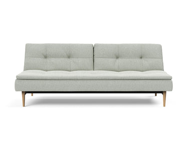Dublexo Styletto Light Wood sovesofa i 888 Mozart Slate Brown, set forfra