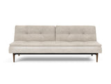 Dublexo Styletto Dark Wood sovesofa i 280 Avella Sand, set forfra