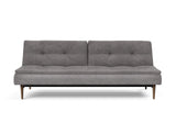 Dublexo Styletto Dark Wood sovesofa i 282 Avella Warm Grey, set forfra