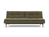 Dublexo Styletto Dark Wood sovesofa i 316 Cordufine Pine Green, set forfra