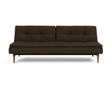 Dublexo Styletto Dark Wood sovesofa i 358 Taura Chocco, set forfra