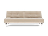 Dublexo Styletto Dark Wood sovesofa i 410 Esina Almond, set forfra