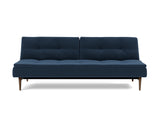 Dublexo Styletto Dark Wood sovesofa i 414 Esina Indigo Blue, set forfra