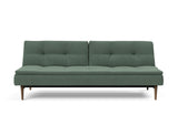 Dublexo Styletto Dark Wood sovesofa i 518 Elegance Green, set forfra