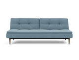 Dublexo Styletto Dark Wood sovesofa i 525 Mixed Dance Light Blue, set forfra