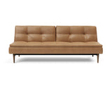 Dublexo Styletto Dark Wood sovesofa i 551 Faunal Brown, set forfra