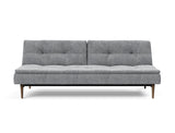 Dublexo Styletto Dark Wood sovesofa i 565 Twist Granite, set forfra