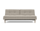 Dublexo Styletto Dark Wood sovesofa i 579 Kenya Gravel, set forfra